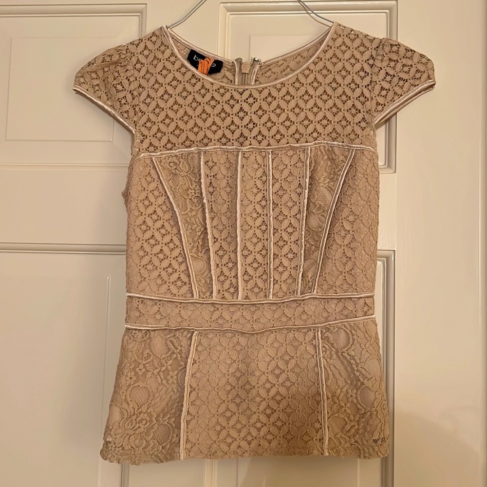 Bebe lace and satin corset top.